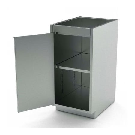 Aero AERO Stainless Steel Base Cabinet, BC-1100, 1 Hinged Door, 1 Shelf, 12 in W x 21 in D x 36 in H BC-1100